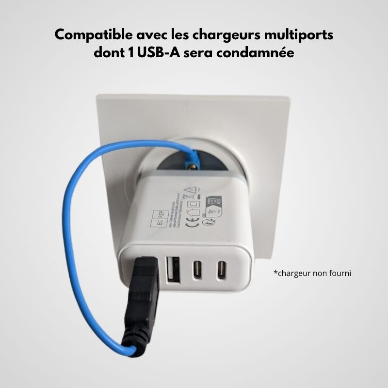 Adaptateur de mise à la terre pour chargeur multi-sorties USB-A